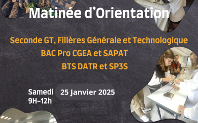 Matinée d&rsquo;orientation le samedi 25 janvier 2025
