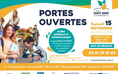 Portes ouvertes, le samedi 15 novembre de 9h30 à 13h